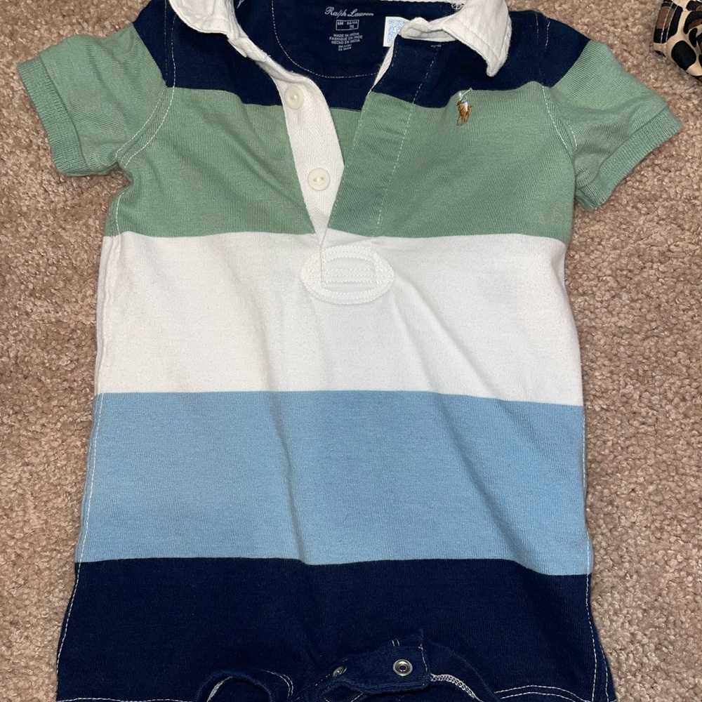 Striped Polo Romper for Kids